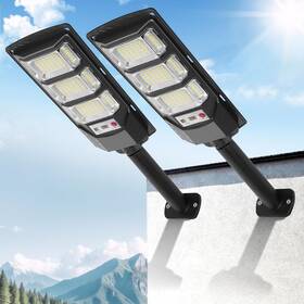 Stl3h-2pk-geo -us Solar Street Lights Outdoor 2 Pack 6500k Waterproof With M