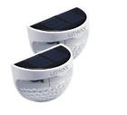 0738920930816 Litway Solar Fence Lights Outdoor Wall Light White