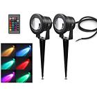 123 Powstro Rgb Led Lawn Light Remote Control Garden 191461033772