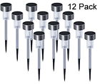 12pk Led Power Outdoor Solar Powered Light Lawn Patio Pathway Garden