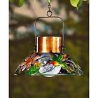 2004150 Unbranded Colorful Solar Hummingbird Lampshade Crackle Glass Ball Garden Lamp