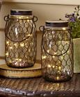 284008 Unbranded Lighted Fairy Light Lantern Jar Set Indoor Outdoor Garden