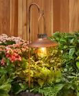 285060026 Unbranded Set Bronze Solar Lantern Garden Pathway Light Shepherds Hook