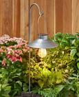 285060034 Unbranded Silver Solar Lantern Garden Pathway Light Shepherds Hook Stake