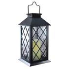30031227 Egi Black Solar Powered Led Candle Lantern In Handle Diamond
