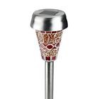 32809343 Northlight Red And Orange Mosaic Solar Light With White Led