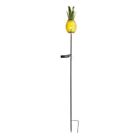 32810967 Hds New Yellow Pinapple Solar Metal Glass Garden Stake Lawn