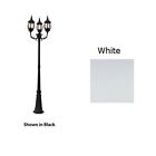 4090 Wh Trans Globe Lighting Outdoor White Three Light Up Post 736916544917