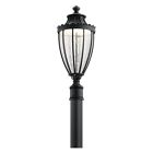 49756bktled Kichler Wakefield Outdoor Post Light Black 783927493215