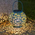 4m18hilblue Solar Figurine Lights Lantern Hanging Garden Outdoor Metal 738956970947