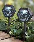 603483-9ssn-btf Unbranded Sets Of Solar Powered Lighted Butterfly Silhouette Garden Pathway