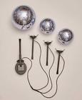 611118-1mbv-slv Unbranded Set Of Solar Lighted Silver Tone Gazing Ball Ground