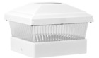 616043298504 White Solar Powered Wooden Post Cap Light Opened