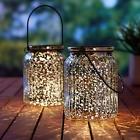657419256766 Solar Silver Mercury Glass Jars Pack Outdoor Table