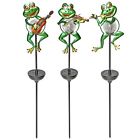 6vv0vhhrfy General Solar Frog Stakes With Cracked Glass Globe Set Of