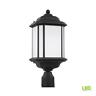 82529en3-12 Sea Gull Lighting Kent Outdoor Black Post Light 785652052590