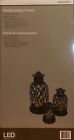 8520-4550-03 Malibu Path Etched Lanterns With Led Flickering Lighting Candles Pack