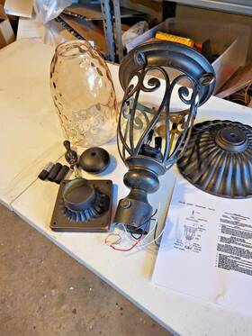 El519lpiorb Aa Decor Outdoor Post Lantern Pillar Light Waterproof Glass Shade
