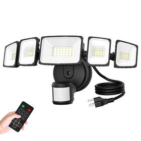 Abovizo 974548590122 55w Led Flood Light Outdoor Motion Sensor With Plug 5000lm Security Ligh