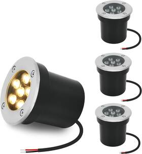 Achenge 744759120922 In-ground Lights Landscape Light 4 Pack 6w 12v Low Voltage Led Well Waterp