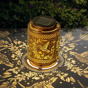 50420-1p-c48 Adebime Solar Lanterns Outdoor Waterproof Hummingbird And Iris Garden Decor Gifts For