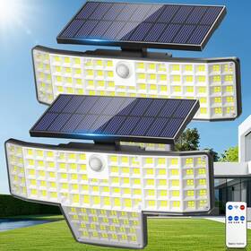 Lt448b Adewalk Solar Lights Outdoor 2pack 448 Led Wall-mounted Flood Light 3500lm Ip65 Waterp