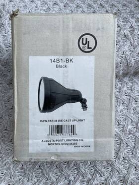 14b1-bk Adjusta-post Lighting 150w Par38 Die-cast Uplight Black Model