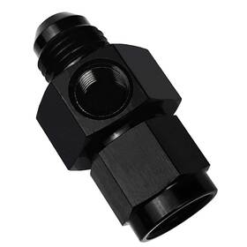 Wfp203-06-blk Afatebox 6an Fuel Pressure Take Off Fitting 6 An Male To Female With 1/8 Npt Gauge Por