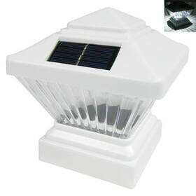 Affordable 638936182943 Outdoor Garden Solar Black/white Finish Fence Post Cap Light