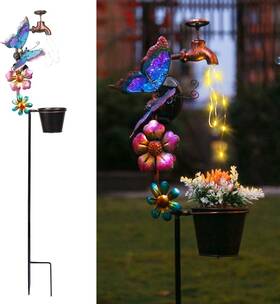 Afirst 313106176129 Solar Outdoor Lights Decorative - Butterfly Fauce