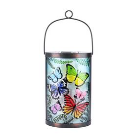 4455020 Afirst Hanging Solar Lantern - Decorative Outdoor Glass Butterfly Lights Water