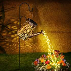 Afootry 726085008051 Solar Watering Can With Lights Outdoor Garden Decor Waterproof Large Hangi