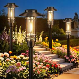 Ahaorigin 313107742743 6 Pack Solar Pathway Lights Outdoor Upgraded Bright Powered Garden Light