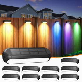 Qf-226 Ahaorigin 10 Pack Solar Outdoor Lights Multi-color And Warm Waterproof Deck Garden Wall