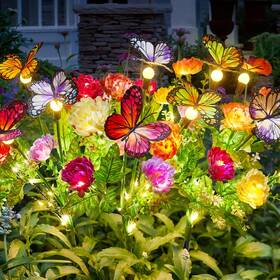 Tpl-040 Ahaorigin Solar Flowers Lights Outdoor Waterproof 6 Pack 2 In 1 Butterfly Bouque