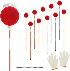 Ahkunmt 789007964989 5pcs Reflective Driveway Markers 48in For On Poles Orange F