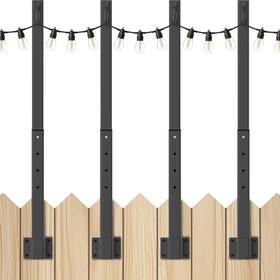Ahrlhr 789091729198 4 Pack 2.8ft String Light Poles For Pack-2.8ft Black