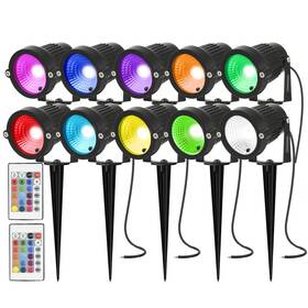 Ahsellus 779605111458 Rgb Low Voltage Landscape Lighting Color Changing Led Spot Lights Remote Cont