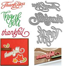 Ahtols 711181242935 Thank You Alphabet Cutting Dies 3 Kinds Thanks Letters Thanksgiving D