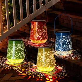 4-hsl Aicoofest 4 Pack Hanging Solar Lantern Outdoor Waterproof Lights Garden L