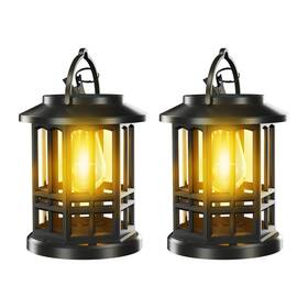 91008c1 Aionarew Hanging Solar Lanterns Outdoor 2 Pack Glass Lights Waterproof New