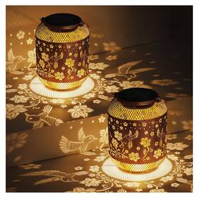 At-fn21 Aitenisen 2 Pack Hummingbirds Solar Lanterns Outdoor Waterproof Garden Decor Birthday G