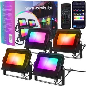 Alfele 757725225095 Led Flood Light Outdoor 36w Rgbcw Landscape Lighting Wired With App &