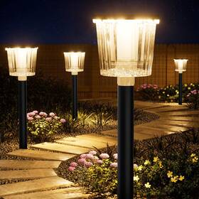 B0dpqlg9cy Alfiot Super Bright Solar Pathway Lights Outdoor 8-pack Adj Warm/cool White Ip65 Wate