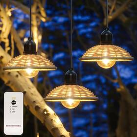 All Fortune 612789265176 3 Pack Battery Operated Pendant Light 7 Inch Hanging Outdoor Chandelier With Dim