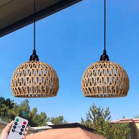 Kf61839 All Fortune Battery Operated Hanging Pendant Light Outdoor Chandelier Gazebo