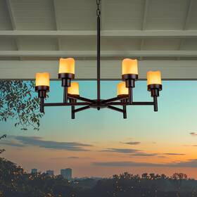 Kf68208 All Fortune Battery Operated Chandelier Outdoor Hanging Candle Lights Batter