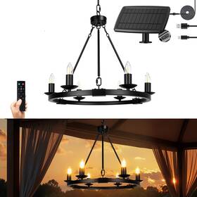 Op-68231-so All Fortune 6-light Outdoor Chandelier Waterproof Dimmable Pendant Light For Patio