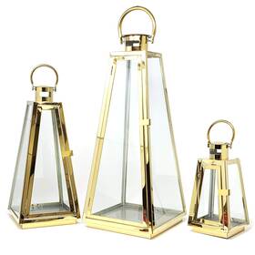 Hd88021 Allgala 3pc Lantern Set 24 Inch Jumbo Deluxe Modern Indoor/outdoor Candle