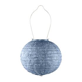 32026 Allsop Home Garden Soji Stella Globe 8- Inch Tyvek Solar Lantern Metallic Blue